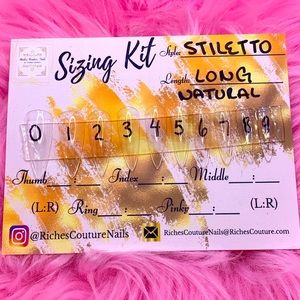 Stiletto Long Natural Sizing Kit for RC Customized Press On Nails! 💅